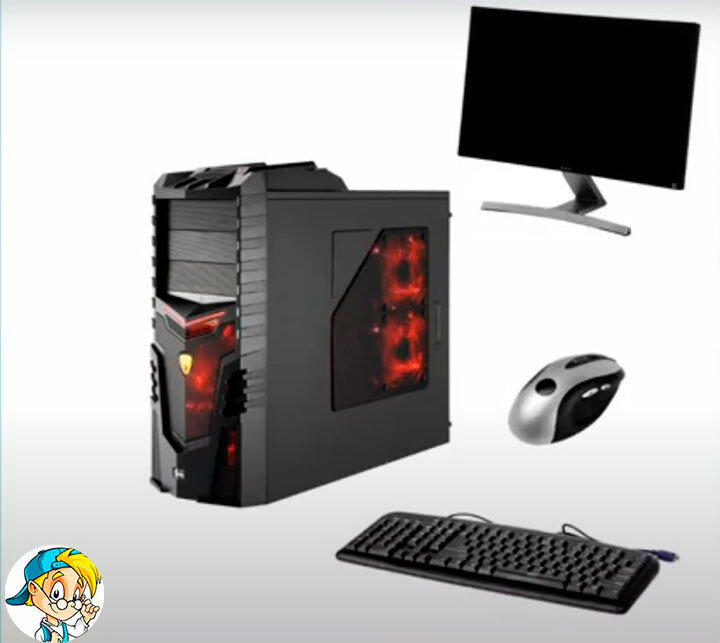 Монитор, системный блок, устройство ввода данных