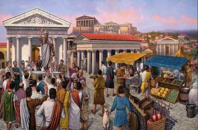 Свободное население греции. Древние Афины Афинская Агора. Агора в Афинах в древности. Агора рыночная площадь в Афинах. Агора рынок Греции.