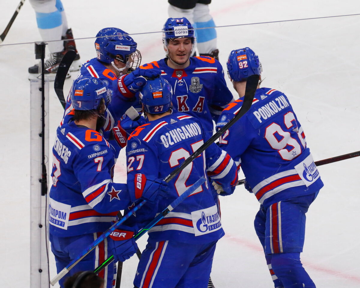 Петербургский СКА обыграл "Северсталь" со счётом 3:2 (Фото: Максим Константинов, P1spb.ru)