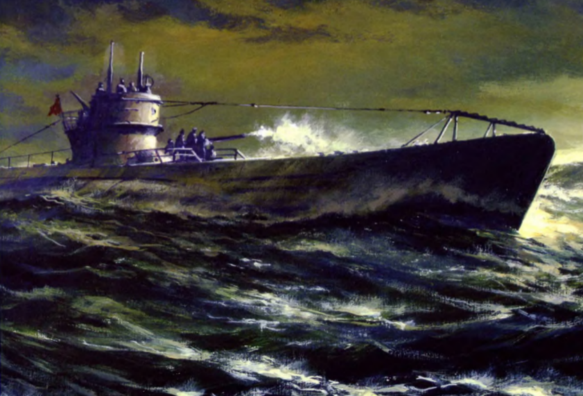 Германская подводная лодка серии 7, картинка из свободных.