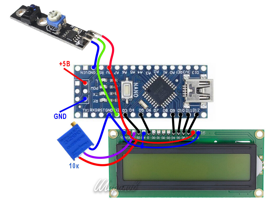 Схема оптического тахометра