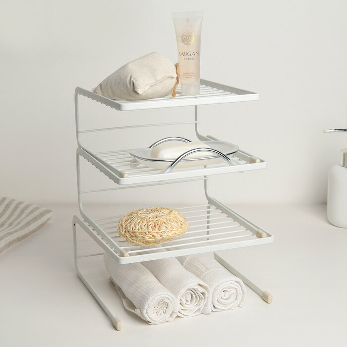 Трёхярусная полка-трансформер (20*20*8,5 см, цвет белый) - 977 руб.