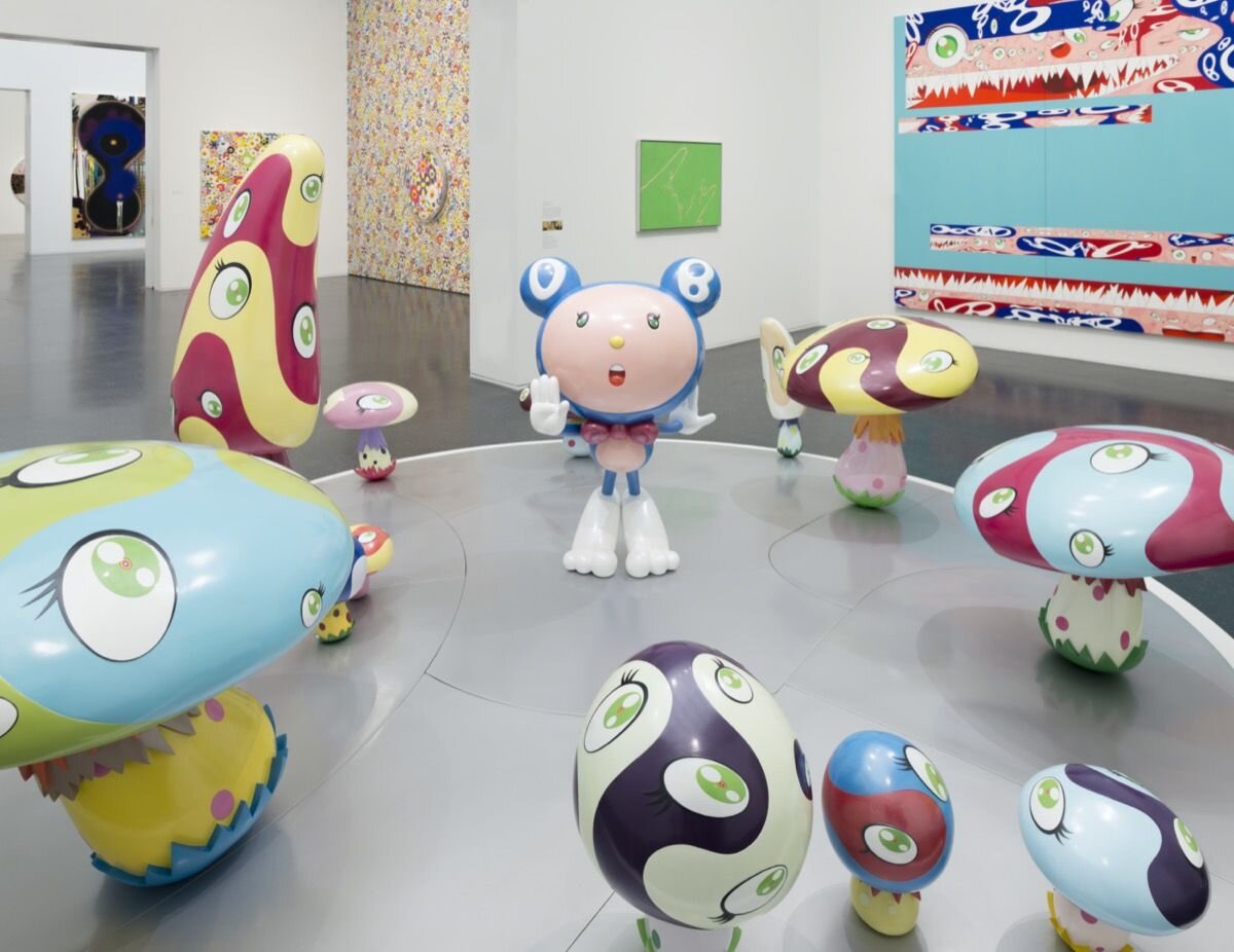 Installation view of “Takashi Murakami: The Octopus Eats its Own Leg” at MCA Chicago, 2017. © MCA Chicago. Photo by Nathan Keay. Courtesy of the Museum of Contemporary Art Chicago.