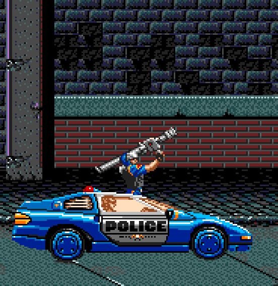 Полицейская машина и гранатомётчик из 1-ой части Streets of Rage