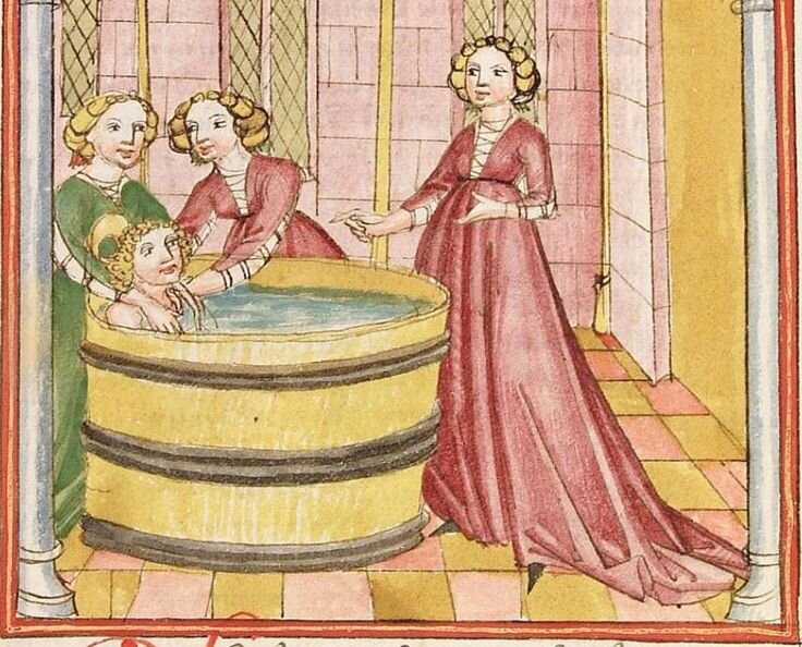 Средневековье купание.