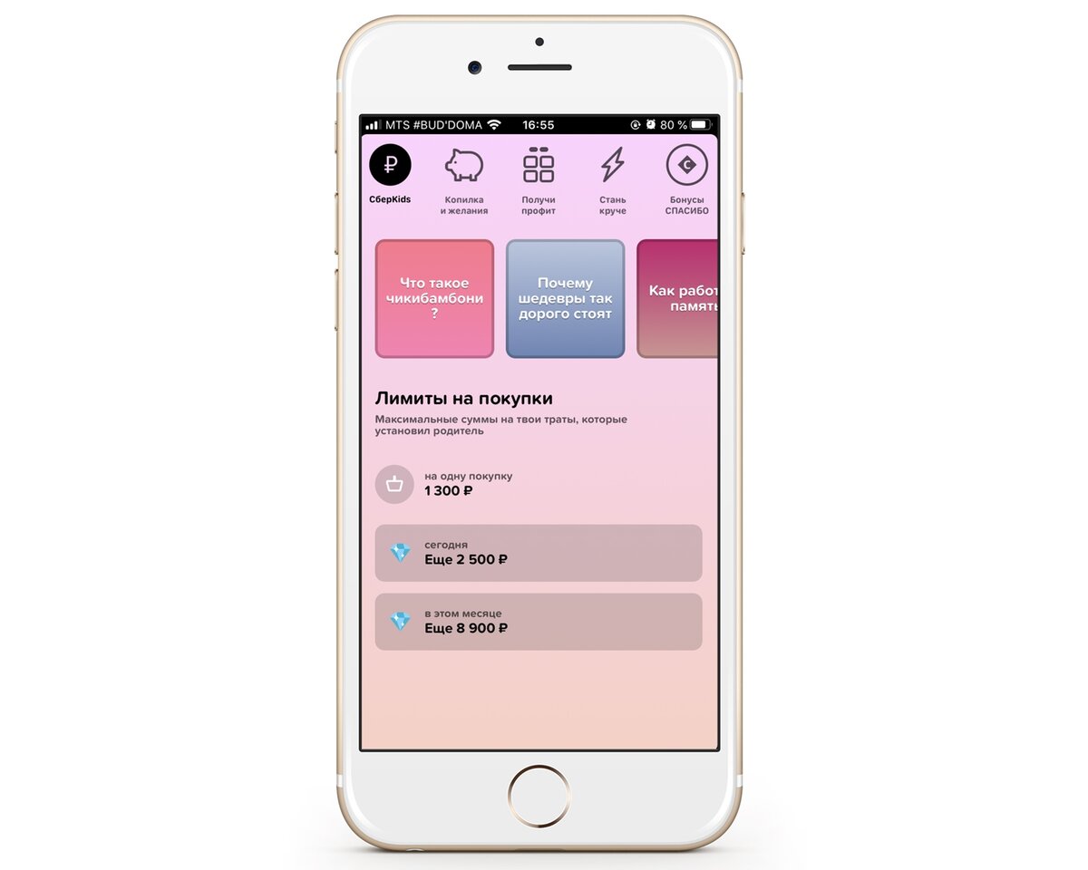 Лимиты на покупки. Как сделать заказ в приложении детский.