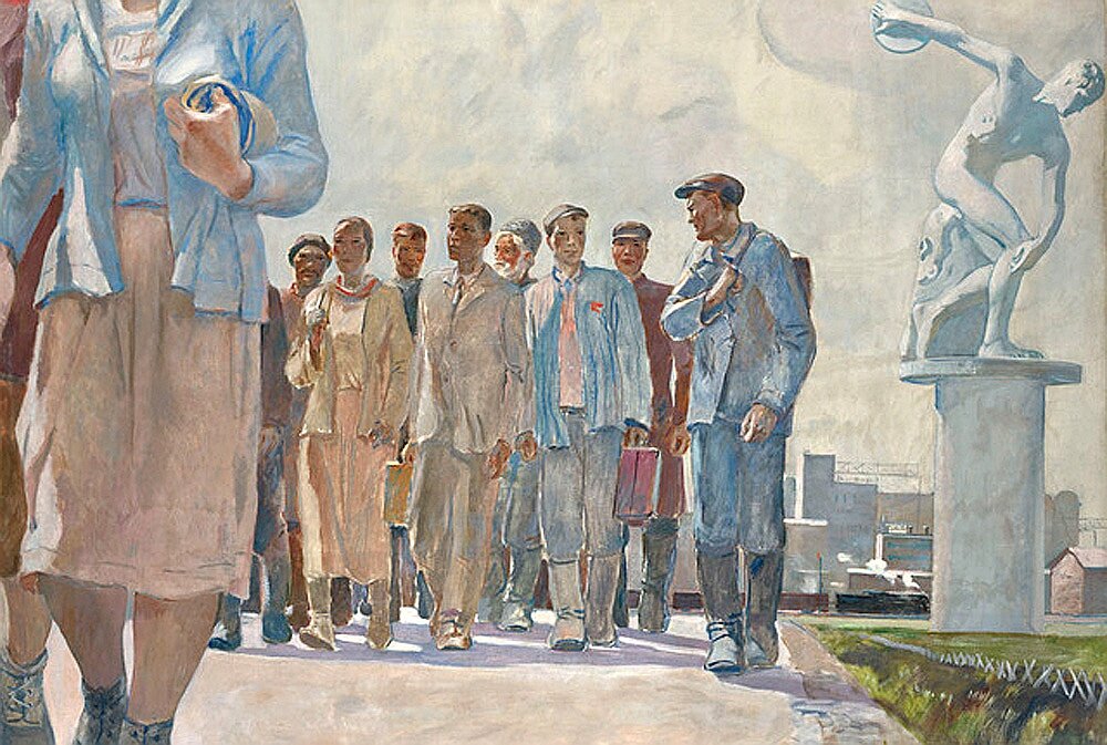 Александр Дейнека. «Герои первой пятилетки». 1936. Эстимейт £2–3 млн. Продано за £2,8 млн. Аукцион MacDougall's, 29 ноября. Фото: MacDougall's