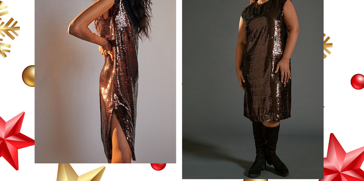 Платье-хламида с разрезами по бокам лаконично и не требует украшений