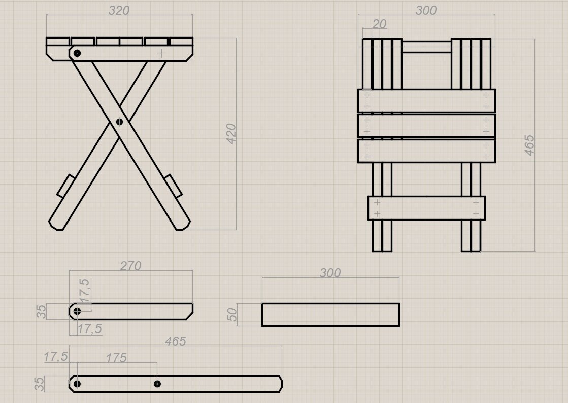Как сделать складной табурет своими руками: чертежи, фото, схема сборки