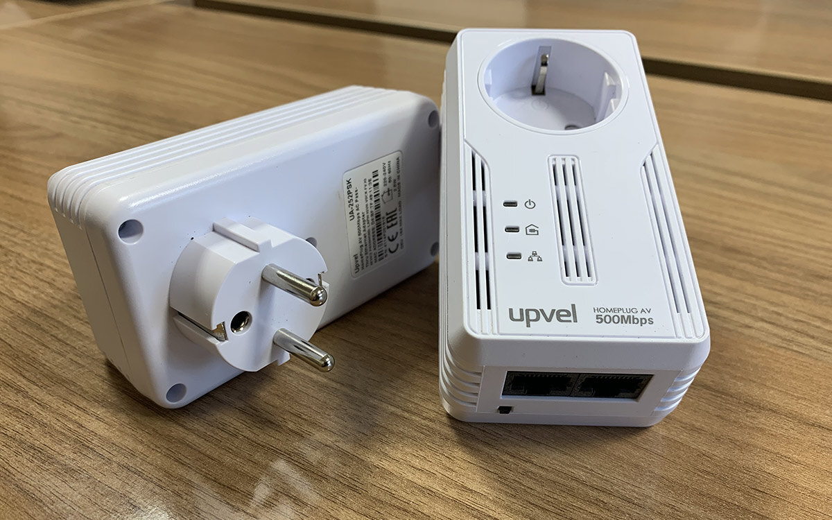 Сетевые PLC адаптеры UPVEL UA-252PSK позволяют подключать сразу двух клиентов
