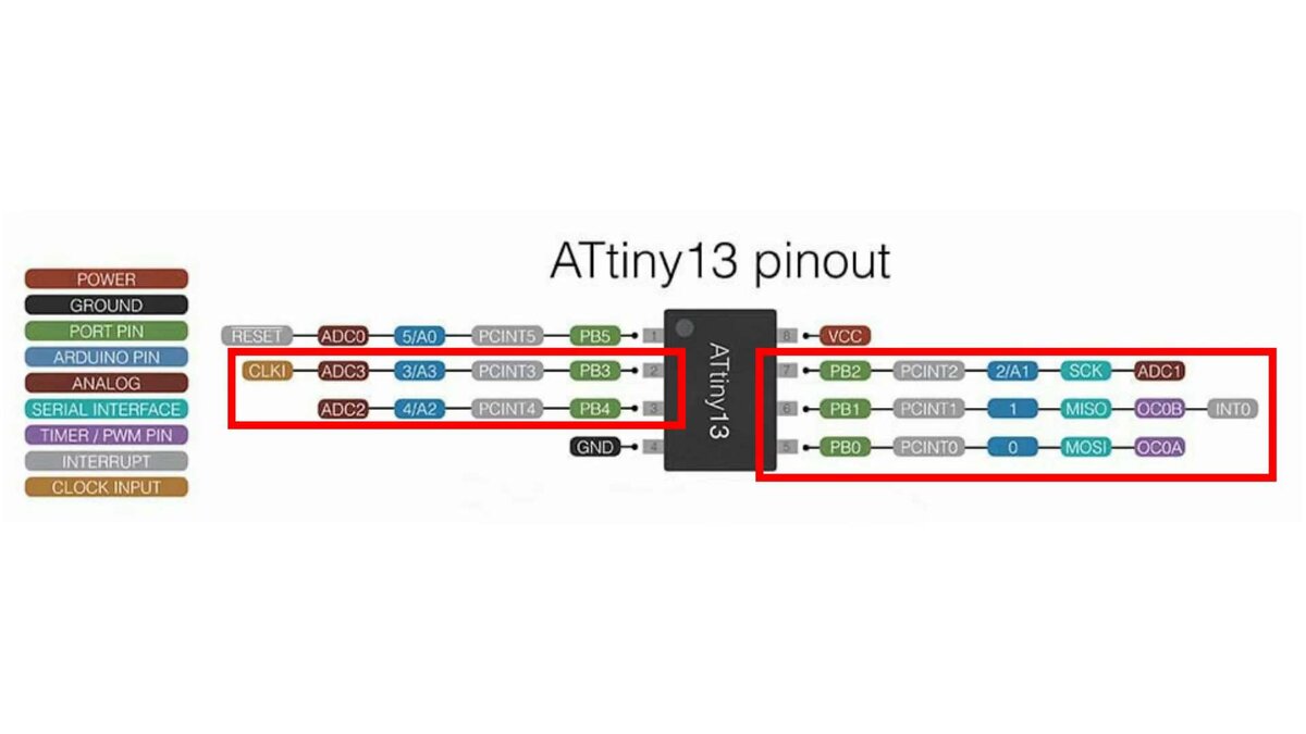 Attiny45 схема включения