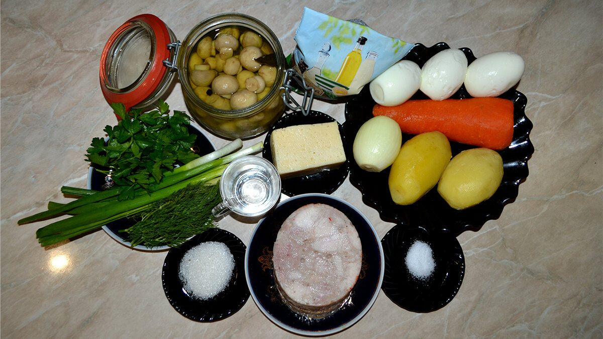 Классический рецепт салата «Грибная поляна»