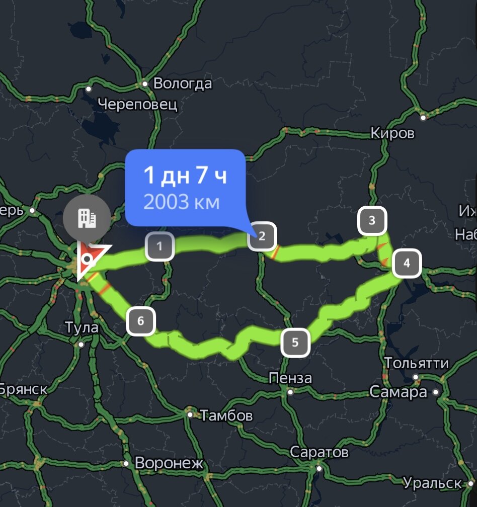 Примерный маршрут «Поволжье 2022»