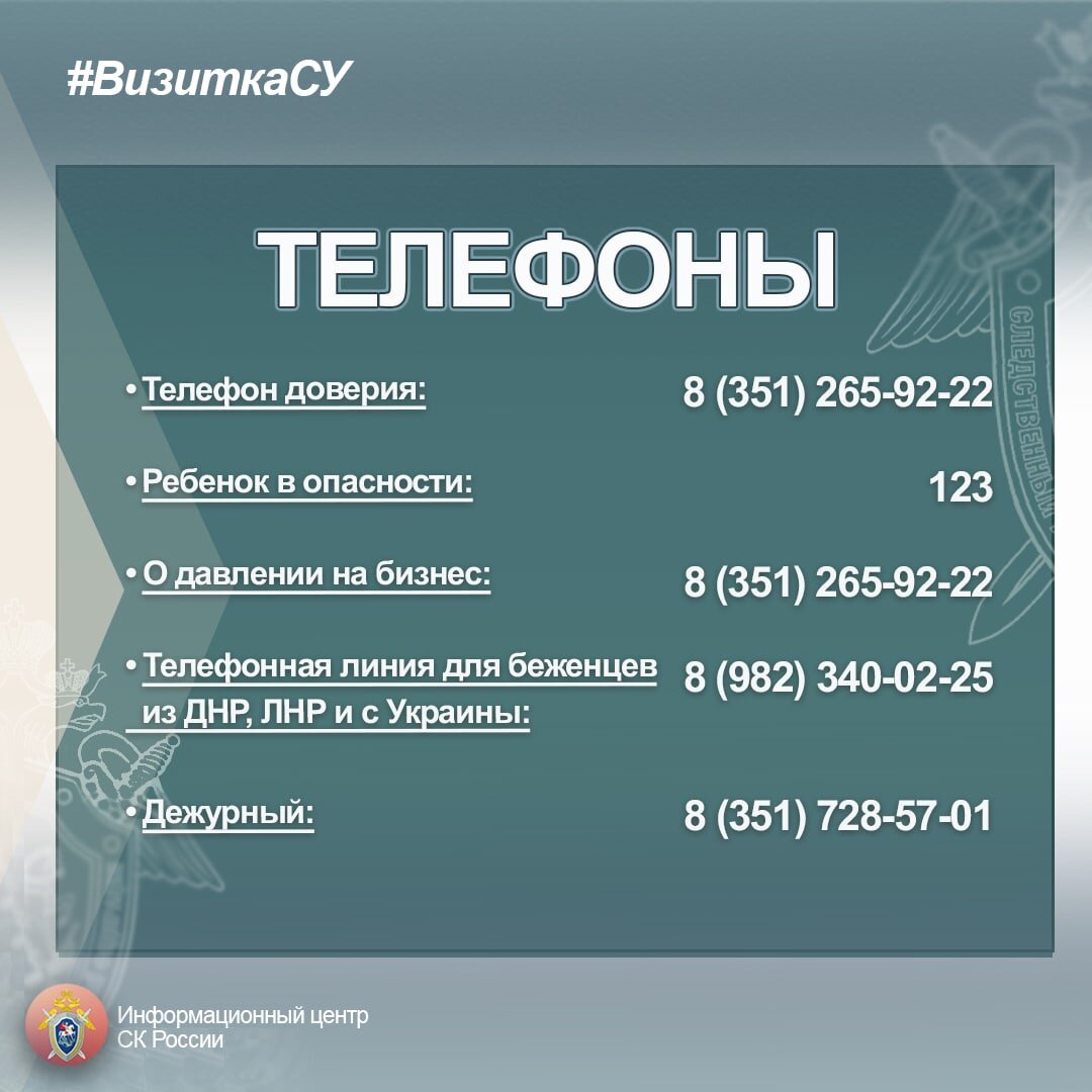 Следственное управление СК России по Челябинской области в проекте  #ВизиткаСУ | Информационный центр СК России | Дзен