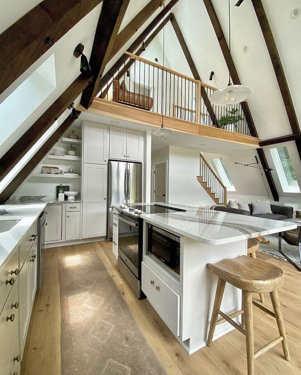 Cove Road - A-Frame Redesigned A frame house plans, A frame house, A-frame inter