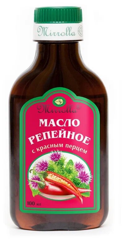 Репейное масло с перцем для стимуляции роста волос.