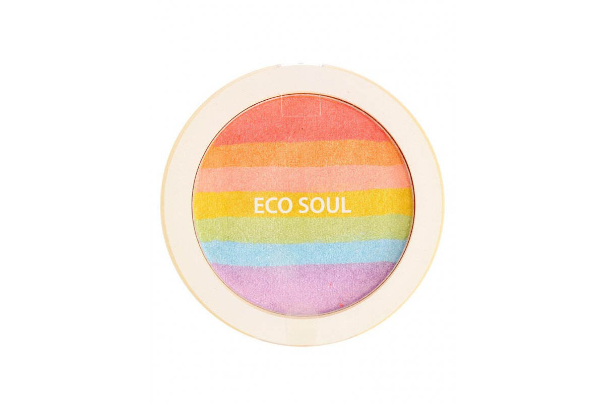 Компактные румяна-хайлайтер The SAEM Eco Soul Prism Blusher