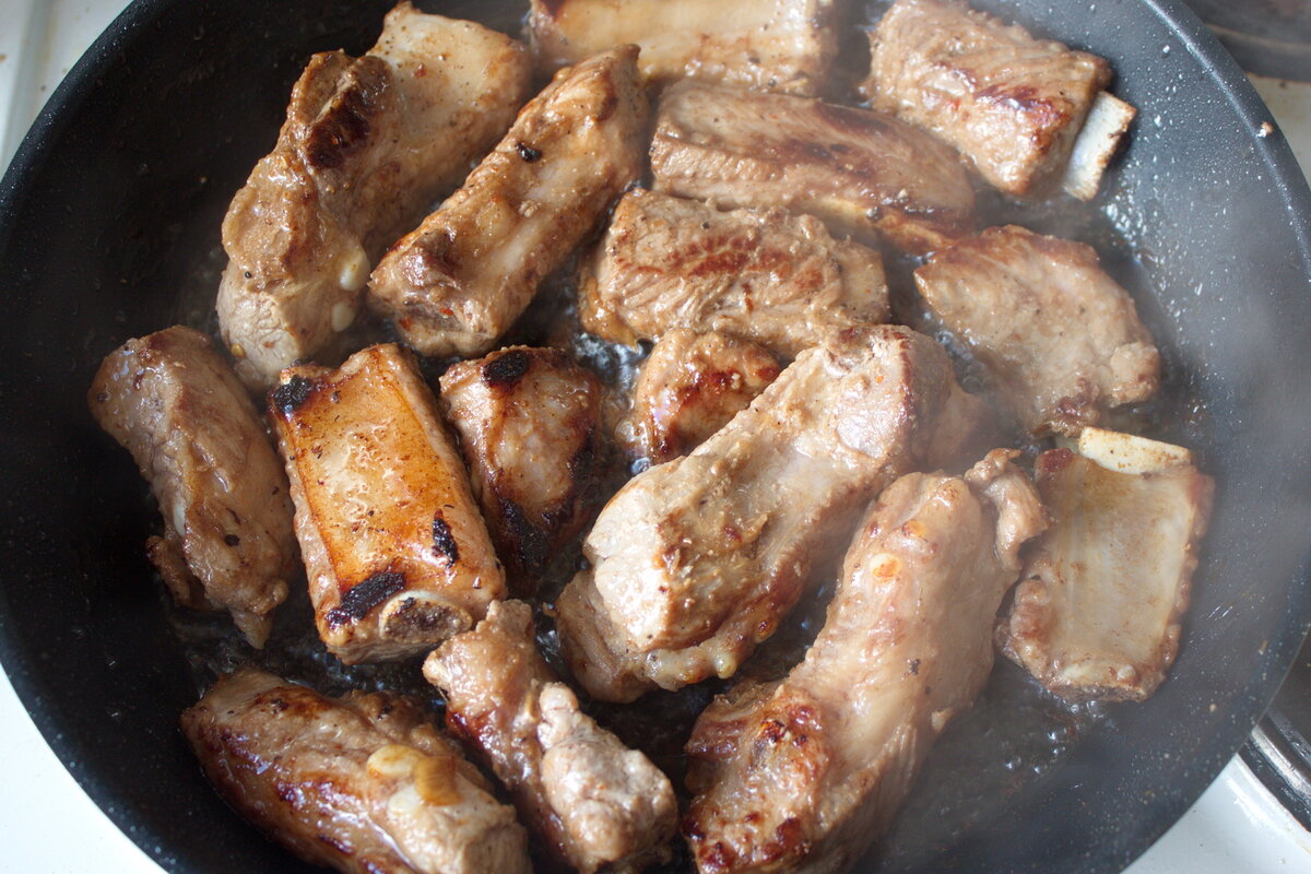 Вкусно приготовить ребрышки свиные на сковороде рецепты с фото пошагово