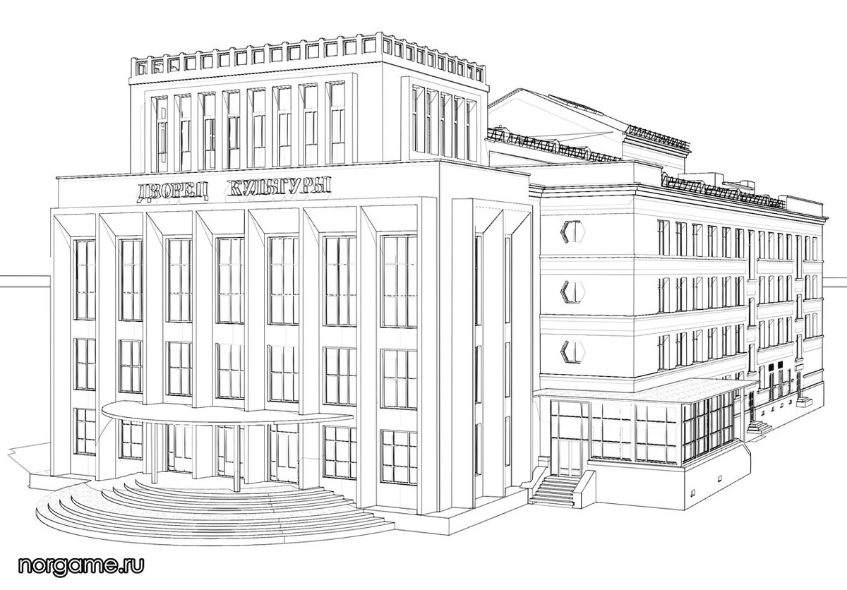 Каким был задуман облик Дворца Культуры Норильска до борьбы с  архитектурными излишествами | Norgame | Дзен