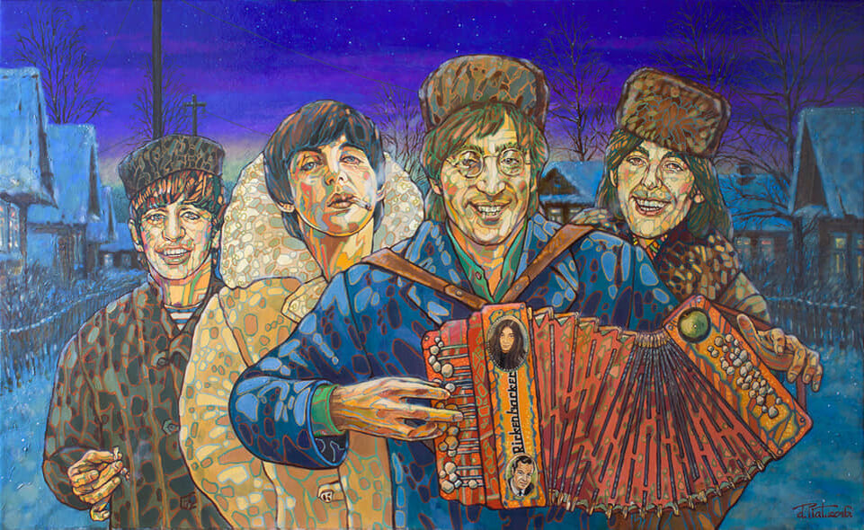 Художник Александр Выгалов. Лица, надеюсь, узнаваемы.  Бодрое настроение бывшей деревни. Дружной, сплоченной, песельной и отчаянной. "Домотканное кондовое село", как сказал поэт.