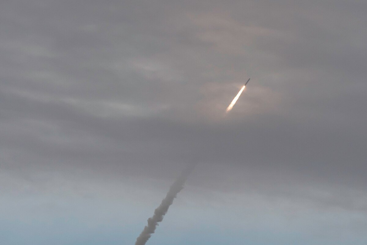 Пуск ядерной ракеты М51 с французской атомной подводной лодки Le Téméraire 12 июня 2020-го года. (Фото французского военно-морского флота)