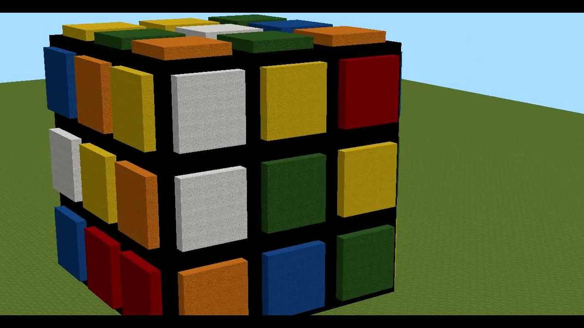 Кубик Рубика в Minecraft (источник: youtube.com - Minecraft Rubix Cube Pixel Art)