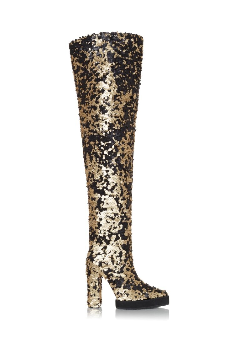 Женские ботфорты с пайетками              Источник : yandex.ru/images