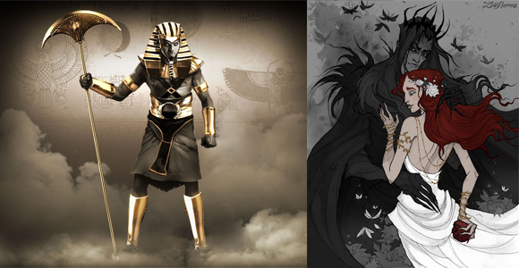 Египетский бог Осирис                                                                            греческая богиня  Персефона     