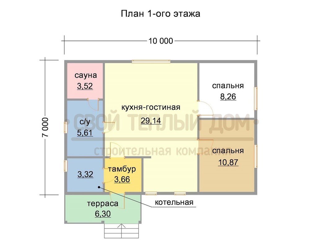 Планировка дома по проекту К-4