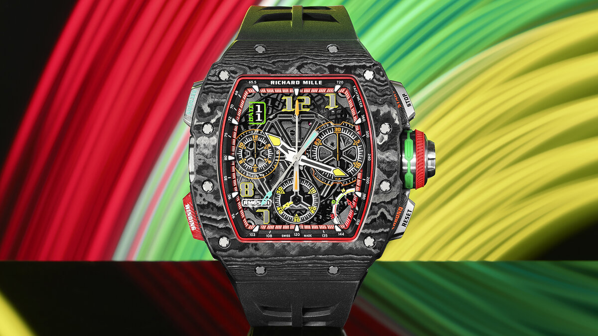Часы RM 65-01, фотография взята с сайта https://www.ablogtowatch.com/richard-mille-unveils-rm-65-01-automatic-split-seconds-chronograph-watch/