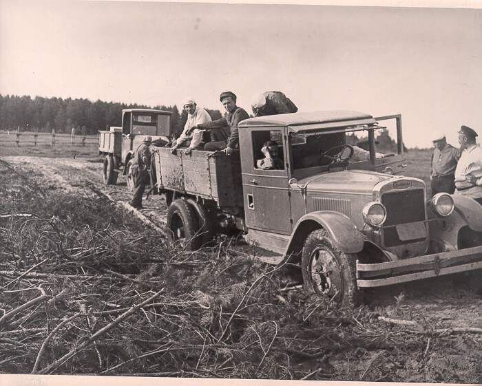 Американские грузовики фирмы "Autocar" на испытаниях в СССР,1929 г.