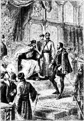 Ричард Ченслер на приёме у Ивана Грозного. Французская гравюра.