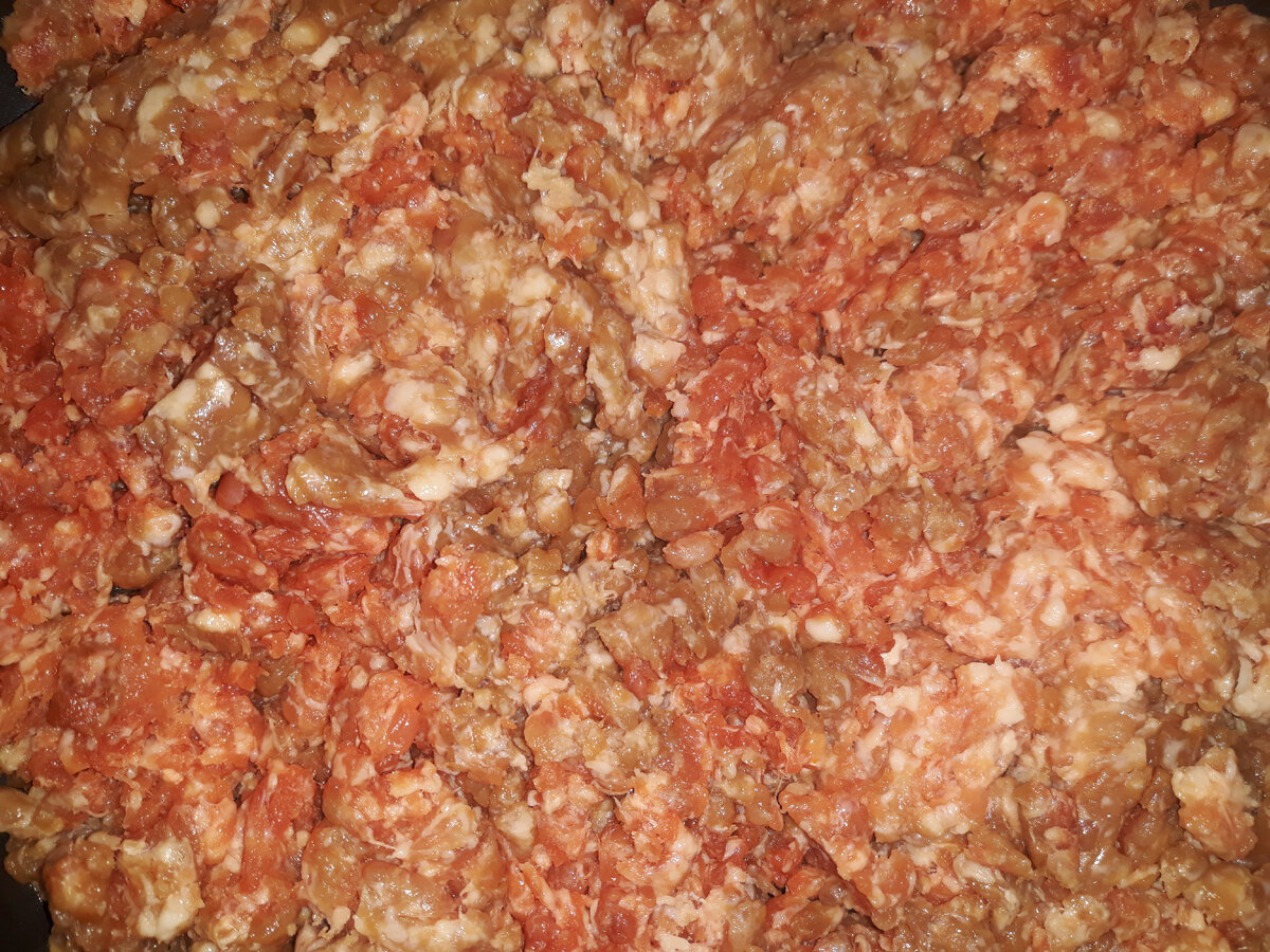 Фарш приправляем, слегка обжариваем