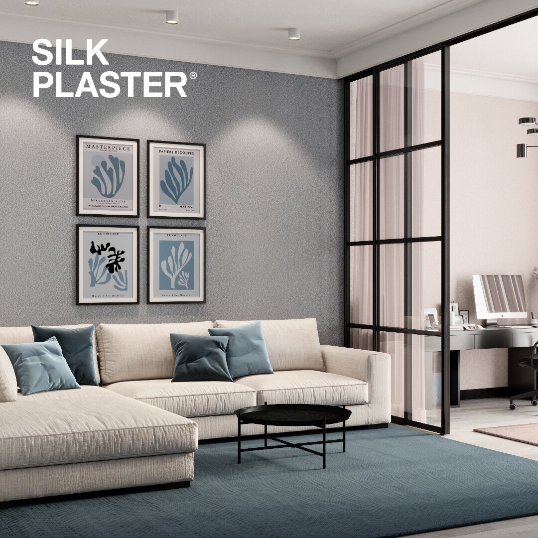 На фото в интерьере: жидкие обои SILK PLASTER Art Design 211