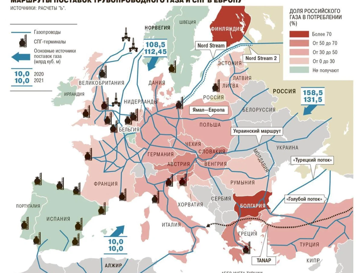 Карта россии и европы 2022