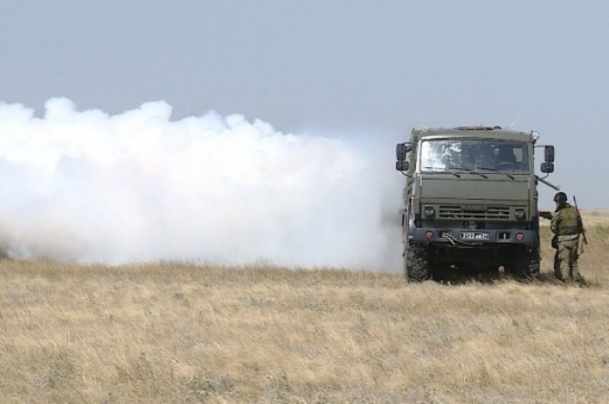    Военные химики скрыли за завесой разгрузку поезда под Волгоградом