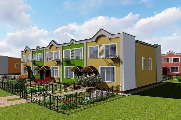  У собственников таунхаусов есть участки, на которых можно посадить растения, организовать зону отдыха. Фото: erzrf.ru