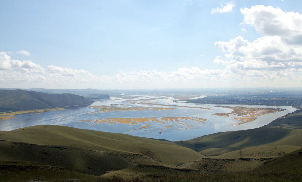 Старое фото. Так обычно выглядит Енисей летом.