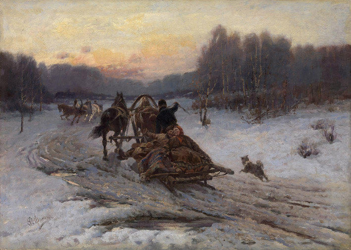 "Масленица", Р.Ф. Френц, ок. 1888-1918. Авторское повторение в частной коллекции.