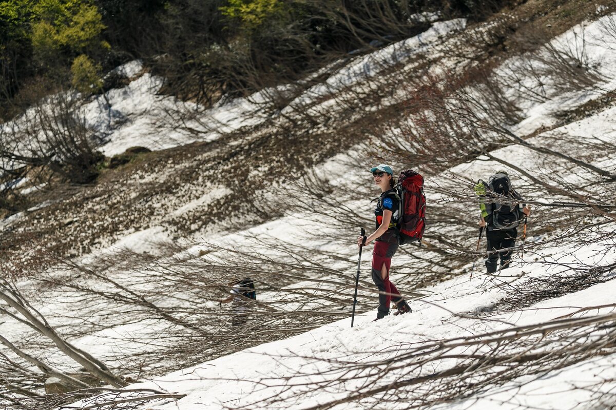 Лавинные поля в истоках Краснополянки
