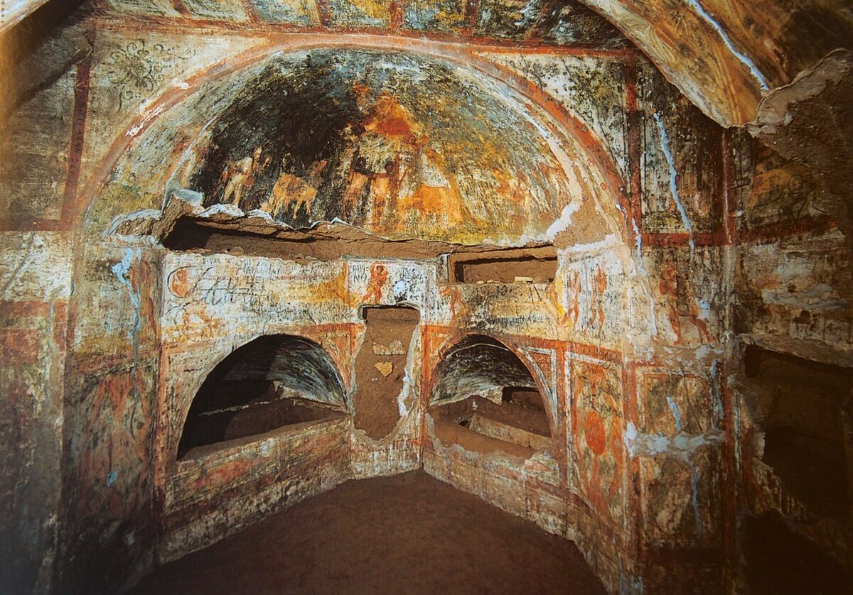 Катакомбы Святой Домитиллы. Фрески. Фото с сайта volshebnayakofeinya.blogspot.com