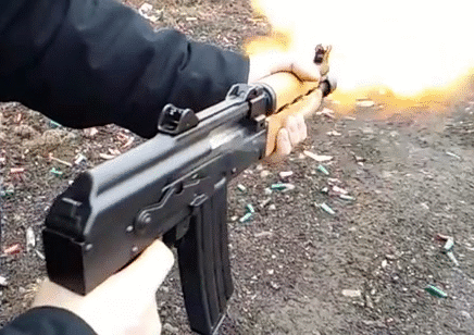 Стрельба из АКС-74У без пламегасителя