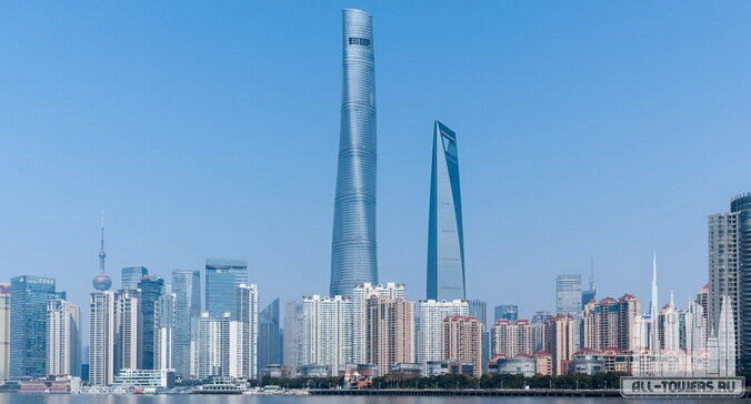Шанхайская башня, Шанхай, Китай, 632 метра — 2-е место в мире по высоте 
