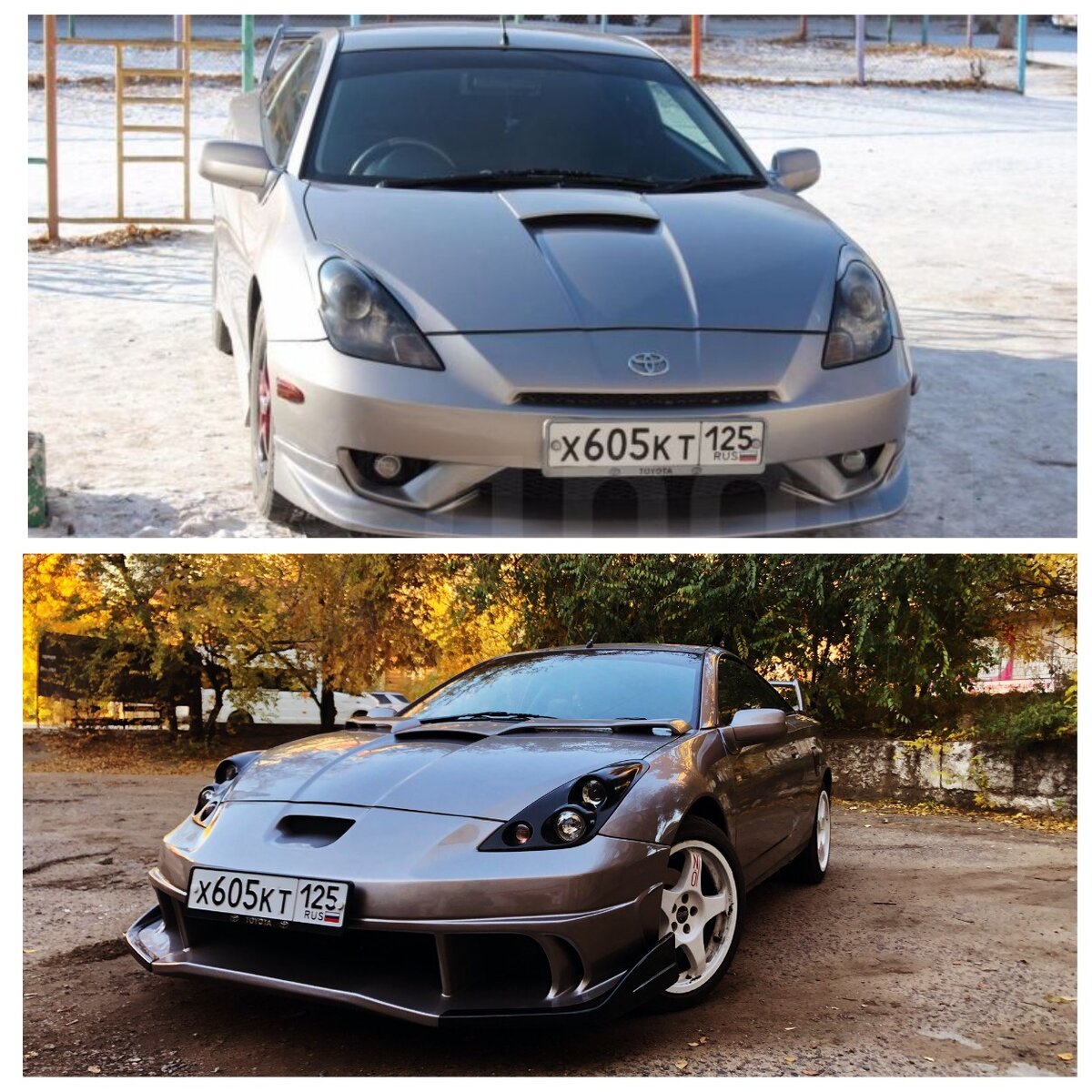 В этой статье пойдёт речь о моём втором автомобиле TOYOTA CELICA ZZT231, 192 л.с, АКПП, 2003 года выпуска. Авто приобреталось в 2018 году, я сразу же в неё влюбилась с первого взгляда. Экономичная, резвая, всё внимание на дорогах её. Есть и свои недостатки, о которых я узнала немного позже. Двигатель 2ZZ не самый надёжный у тойоты, но никаких проблем до сегодняшнего дня я с ним не увидела. Масло и все расходники меняю каждые 6-7 тыщ км. Наверное, самый большой плюс селики это её внешний вид, именно он меня и покорил сразу.
В нашем небольшом городке «живую» селику найти не так уж и просто, поэтому я приняла решение ехать в другой город за своей красоткой. Ехать нужно было 500 км в одну сторону и 500 км обратно, но даже это меня не остановило. Забрала, переписала, застраховала и вуаля, я уже владелица «пушки-гонки». Цена за такое авто вышла небольшая, (учитывая то, что она уже была рестайлинг) всего 400 тысяч. Первые ощущения от езды были непередаваемые, тем более, если брать во внимание то, что до этого я ездила на Ладе 2106. В этой машине после жигулей я ощущала себя как в самолете. 
В первые месяцы владения автомобилем было принято решение делать её под себя. Внешний вид, салон, музыка, мкпп и.т.д. За два года по моим расчётам я вложила в неё около 150 тысяч и не жалею об этом ни капли. Машину сделала для души, со всеми своими предпочтениями. Все свои доработки буду выкладывать сюда. А пока смотрите фото до покупки и после.
