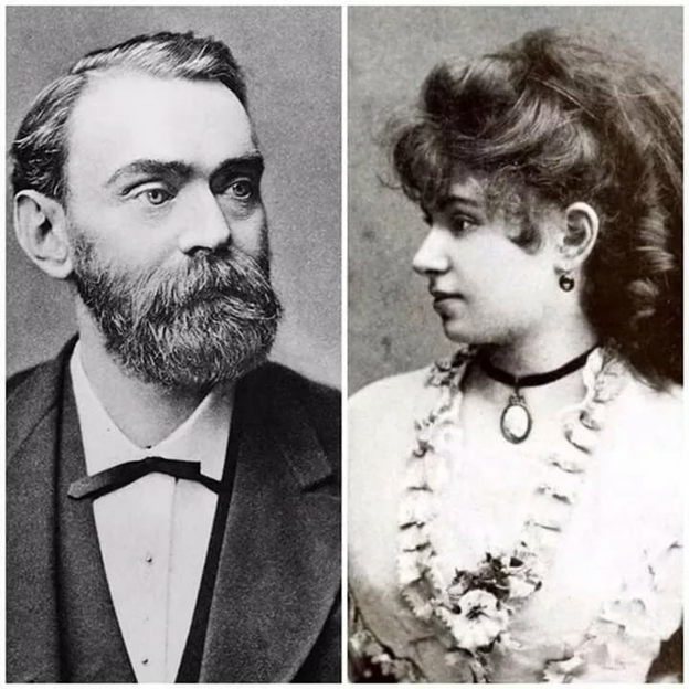 Альфред Нобель с невестой Анной Дерзи