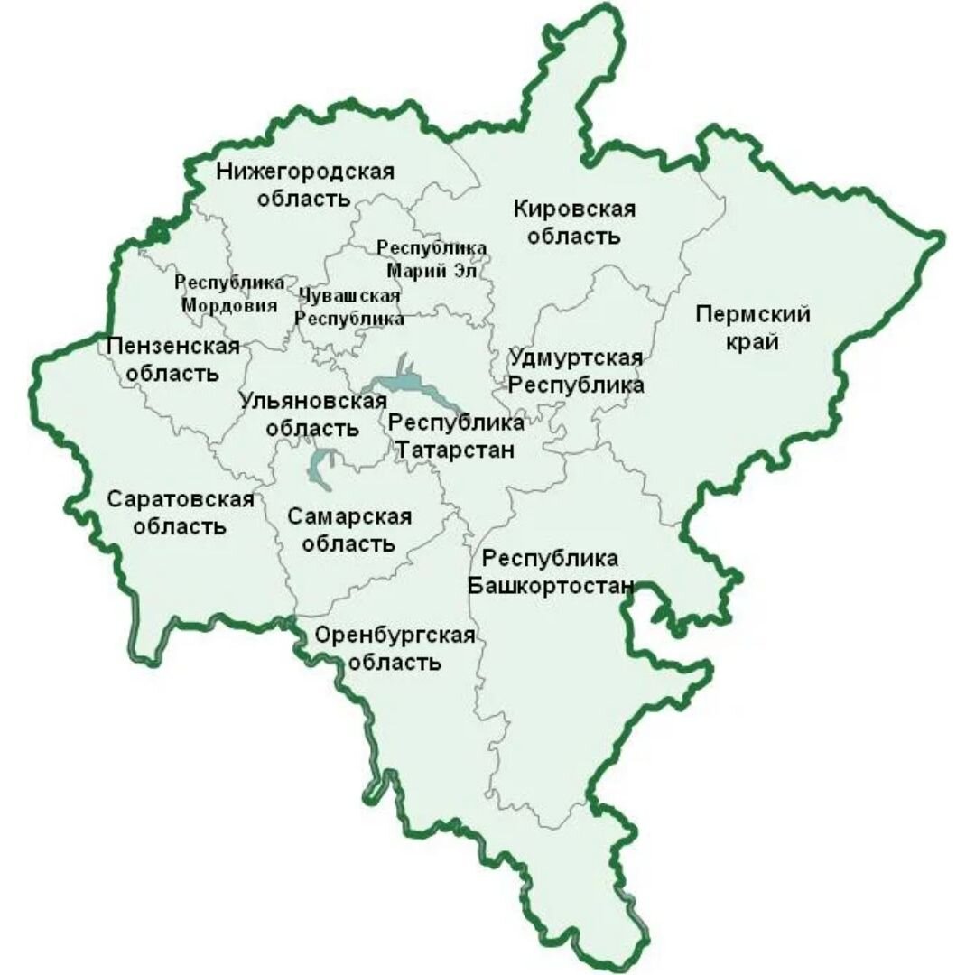 Карта татарстана и башкортостана с городами