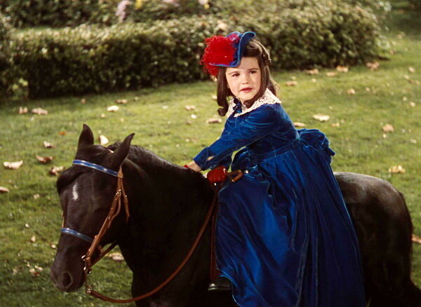 кадр из фильма "Унесенные ветром" 1939г, малышка Бонни и ее пони 