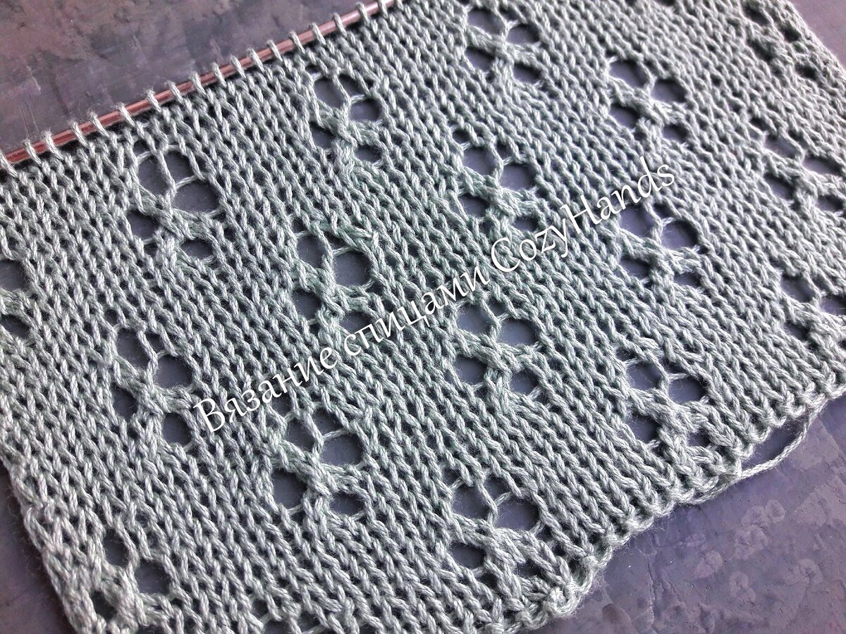 Вязка дырками. Вязка дырками. Узор дырочки спицами. Ажурная сетка спицами. Узор сетка спицами.