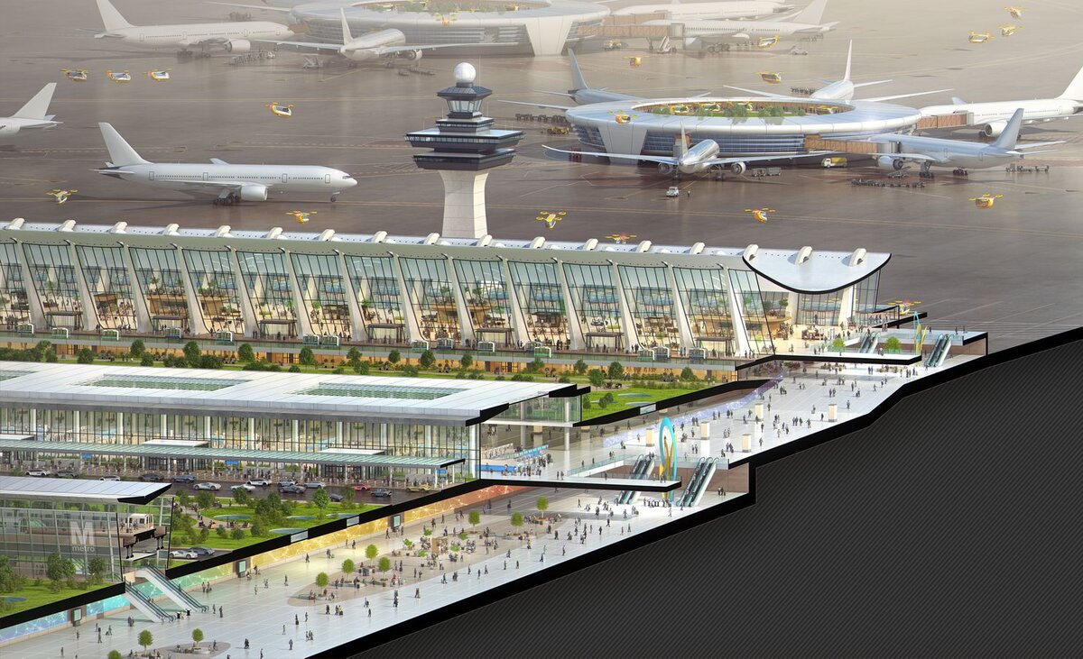 Таким будет Dulles International Airport. Изображение: Gensler