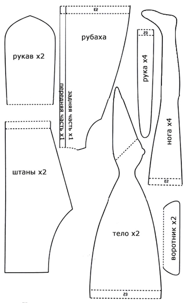 Выкройка куклы 